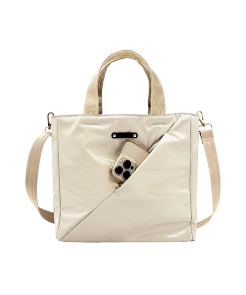 ROOTOTE(ルートート)の「ルートート / LT.スクエア.スラッシュ-A(ショルダーバッグ・レディース・ネイビー/ブラック/アイボリー/シルバー・FREE)」の10枚目の写真