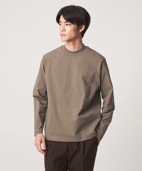 WEB限定】JUST fit クリーン カノコ モックネック 長袖 Tシャツ -抗菌