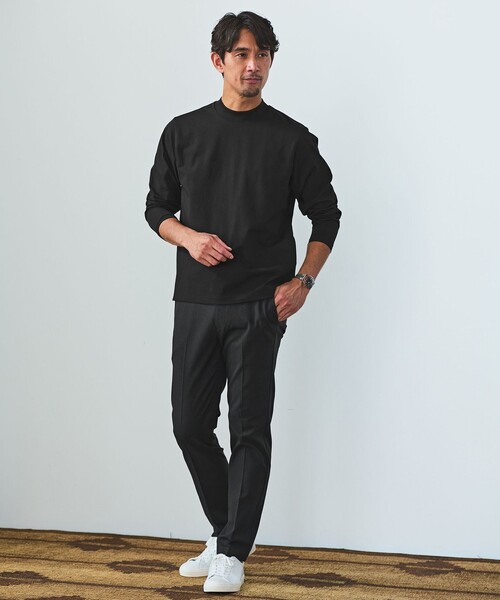 green label relaxing(グリーンレーベルリラクシング)の「【WEB限定】JUST fit クリーン カノコ モックネック 長袖 Tシャツ -抗菌-(Tシャツ/カットソー・メンズ・ホワイト/ライトグレー/ブラック・M/S/XL/L)」の10枚目の写真