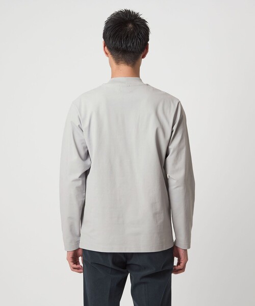 green label relaxing(グリーンレーベルリラクシング)の「【WEB限定】JUST fit クリーン カノコ モックネック 長袖 Tシャツ -抗菌-(Tシャツ/カットソー・メンズ・ホワイト/ライトグレー/ブラック/モカ・M/S/XL/L)」の21枚目の写真