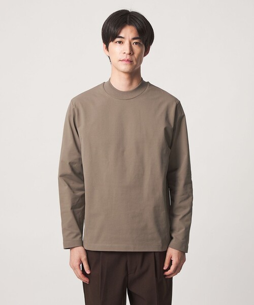 green label relaxing(グリーンレーベルリラクシング)の「【WEB限定】JUST fit クリーン カノコ モックネック 長袖 Tシャツ -抗菌-(Tシャツ/カットソー・メンズ・ホワイト/ライトグレー/ブラック/モカ・M/S/XL/L)」の22枚目の写真