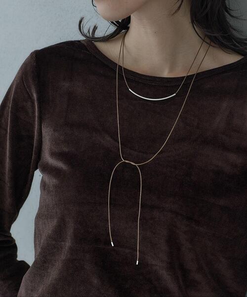 GALLEST（ギャレスト）の「コードチョーカーネックレス（ネックレス・レディース・ブラック/ブラウン系その他・00）」の2枚目の写真