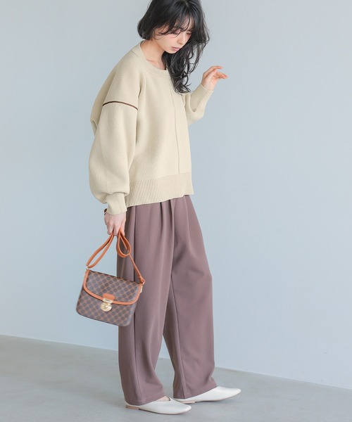 itto...（イット）の「ダンボールニット配色コクーントップス（ニット/セーター・レディース・グレー/ブラック/アイボリー・FREE）」の22枚目の写真