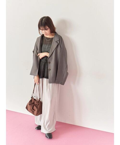 Samansa Mos2 blue（サマンサモスモスブルー）の「テーラードシャツジャケット（シャツ/ブラウス・レディース・チャコールグレー/ブラウン/モカ・F）」の8枚目の写真