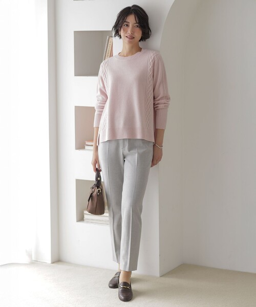 J.PRESS Ladies（J.プレス レディス）の「【WEB限定カラーあり】CAT クルーネック ニット（ニット/セーター・レディース・ピンク系/サックスブルー系/イエロー系/シルバー系/ホワイト系・SMALL）」の14枚目の写真