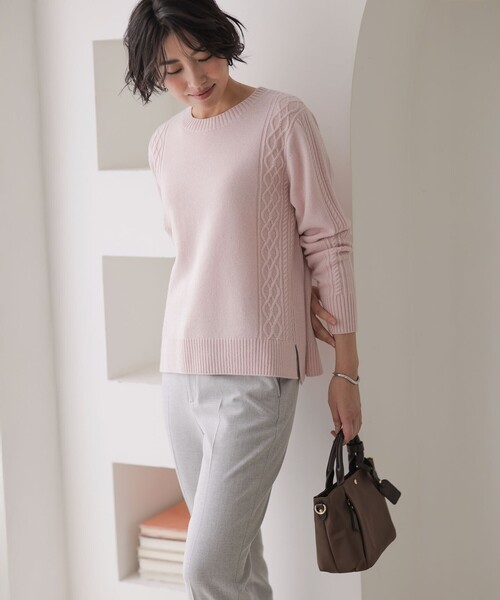 J.PRESS Ladies（J.プレス レディス）の「【WEB限定カラーあり】CAT クルーネック ニット（ニット/セーター・レディース・ピンク系/サックスブルー系/イエロー系/シルバー系/ホワイト系・SMALL）」の13枚目の写真