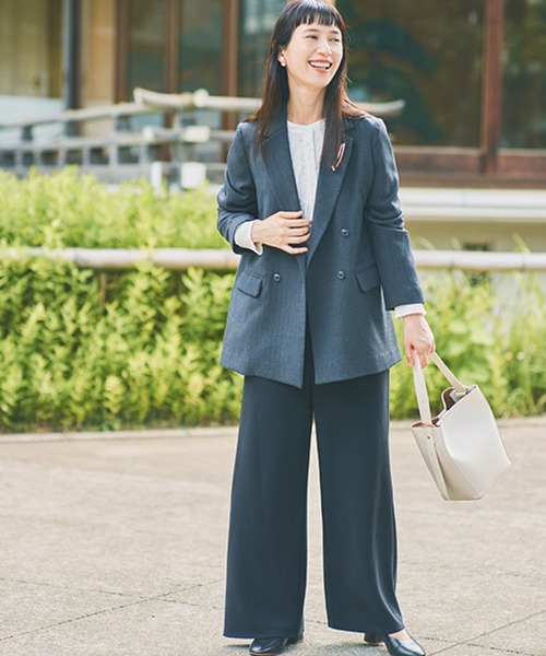 studio CLIP（スタディオクリップ）の「ラクラクキレイ見えパンツ《オケージョン2025AW》（その他パンツ・レディース・ブラック/ブラウン・MEDIUM/LARGE）」の3枚目の写真