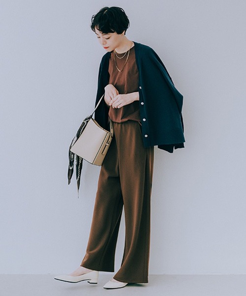 studio CLIP（スタディオクリップ）の「ラクラクキレイ見えパンツ《オケージョン2025AW》（その他パンツ・レディース・ブラック/ブラウン・MEDIUM/LARGE）」の8枚目の写真