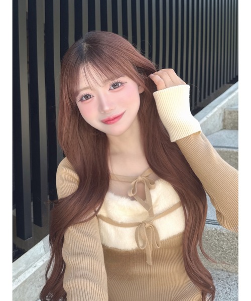 Darich(ダーリッチ)の「リボンファーフレアニットミニワンピース(ワンピース・レディース・ホワイト/ベージュ/ブラック・FREE/FL)」の14枚目の写真