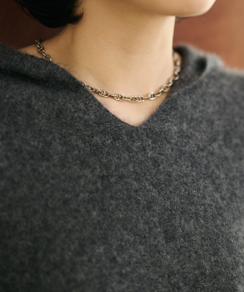 LAULEN（ローレン）の「wool cashmere hoodie knit pullover /ウールカシミヤフード付きニットプルオーバー（Tシャツ/カットソー・レディース・チャコールグレー/ベージュ・FREE）」の5枚目の写真