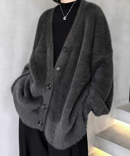 SpRay(スプレイ)の「シャギーロングカーディガン(カーディガン/ボレロ・レディース・ボルドー/オリーブ/ブラック/アイボリー/ブルー/チャコールグレー・FREE)」の18枚目の写真