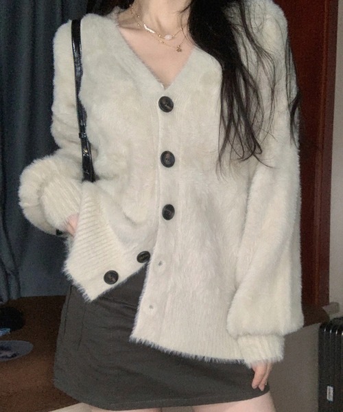 SpRay(スプレイ)の「シャギーロングカーディガン(カーディガン/ボレロ・レディース・ボルドー/オリーブ/ブラック/アイボリー/ブルー/チャコールグレー・FREE)」の20枚目の写真