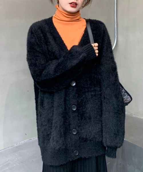 SpRay(スプレイ)の「シャギーロングカーディガン(カーディガン/ボレロ・レディース・ボルドー/オリーブ/ブラック/アイボリー/ブルー/チャコールグレー・FREE)」の22枚目の写真