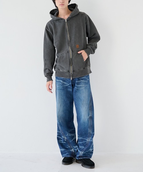 セール】【JieDa】DAMAGE PATCH ZIP HOODIE（パーカー）｜Jieda