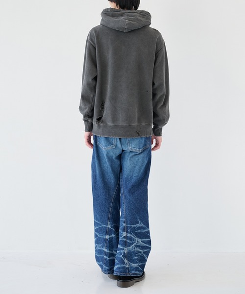 JIEDA(ジエダ)の「【JieDa】DAMAGE PATCH ZIP HOODIE(パーカー・メンズ・ブラウン/ブラック・2/1)」の5枚目の写真