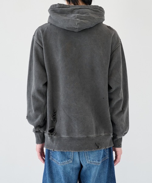 JIEDA(ジエダ)の「【JieDa】DAMAGE PATCH ZIP HOODIE(パーカー・メンズ・ブラウン/ブラック・2/1)」の11枚目の写真