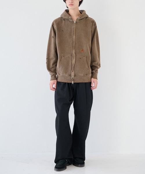 JieDa】DAMAGE PATCH ZIP HOODIE（パーカー）｜Jieda（ジエダ）の