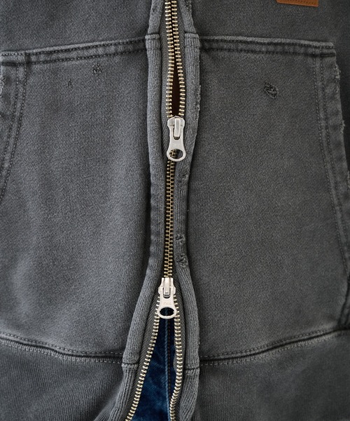JIEDA(ジエダ)の「【JieDa】DAMAGE PATCH ZIP HOODIE(パーカー・メンズ・ブラウン/ブラック・2/1)」の13枚目の写真