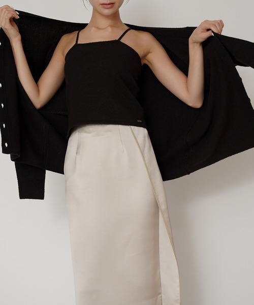 KINO THE KEI(キノザケイ)の「アセテート デザイン ナロー スカート KINO THE KEI(スカート・レディース・ダークブラウン/ベージュ/ブラック・S/M)」の13枚目の写真