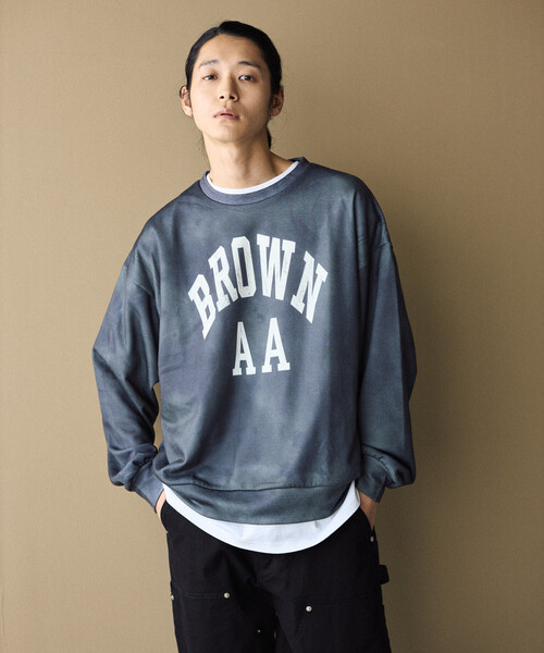 Firsthand（ファーストハンド）の「Firsthand/ファーストハンド ヴィンテージ フェイクプリント クルーネックスウェット（スウェット・メンズ・オフホワイト/グレー/ブラック・M/L）」の5枚目の写真