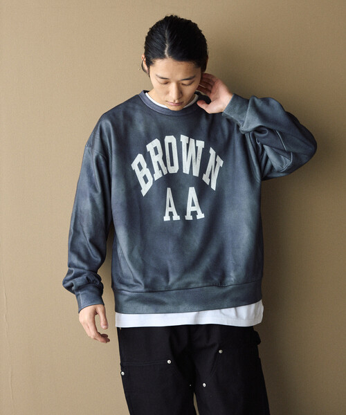 Firsthand（ファーストハンド）の「Firsthand/ファーストハンド ヴィンテージ フェイクプリント クルーネックスウェット（スウェット・メンズ・オフホワイト/グレー/ブラック・M/L）」の6枚目の写真