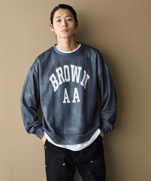 Firsthand（ファーストハンド）の「Firsthand/ファーストハンド ヴィンテージ フェイクプリント クルーネックスウェット（スウェット・メンズ・オフホワイト/グレー/ブラック・M/L）」の8枚目の写真