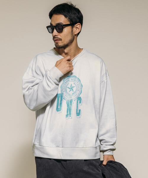 Firsthand（ファーストハンド）の「Firsthand/ファーストハンド ヴィンテージ フェイクプリント クルーネックスウェット（スウェット・メンズ・オフホワイト/グレー/ブラック・M/L）」の16枚目の写真