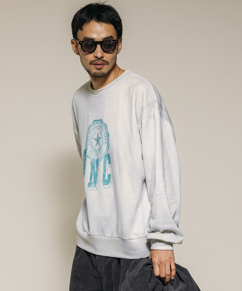 Firsthand（ファーストハンド）の「Firsthand/ファーストハンド ヴィンテージ フェイクプリント クルーネックスウェット（スウェット・メンズ・オフホワイト/グレー/ブラック・M/L）」の18枚目の写真