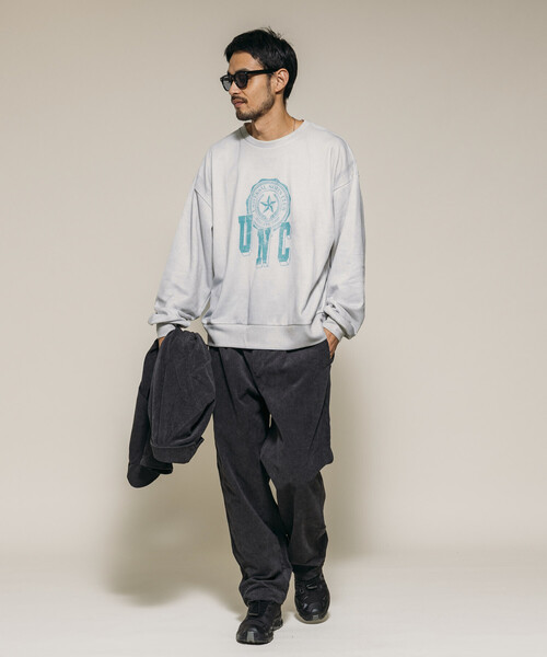 Firsthand（ファーストハンド）の「Firsthand/ファーストハンド ヴィンテージ フェイクプリント クルーネックスウェット（スウェット・メンズ・オフホワイト/グレー/ブラック・M/L）」の22枚目の写真