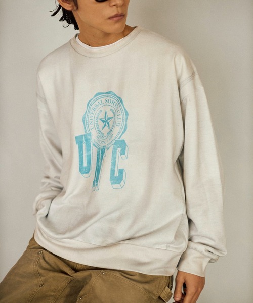 Firsthand（ファーストハンド）の「Firsthand/ファーストハンド ヴィンテージ フェイクプリント クルーネックスウェット（スウェット・メンズ・オフホワイト/グレー/ブラック・M/L）」の2枚目の写真