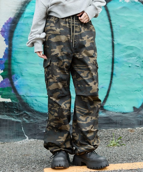 WEGO（ウィゴー）の「WEGO/ツイルイージーカーゴパンツ（カーゴパンツ・レディース・カーキ/その他1/ブラック・X-SMALL/MEDIUM/SMALL）」の3枚目の写真