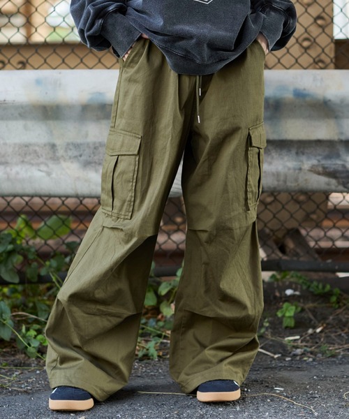 WEGO（ウィゴー）の「WEGO/ツイルイージーカーゴパンツ（カーゴパンツ・レディース・カーキ/その他1/ブラック・X-SMALL/MEDIUM/SMALL）」の2枚目の写真