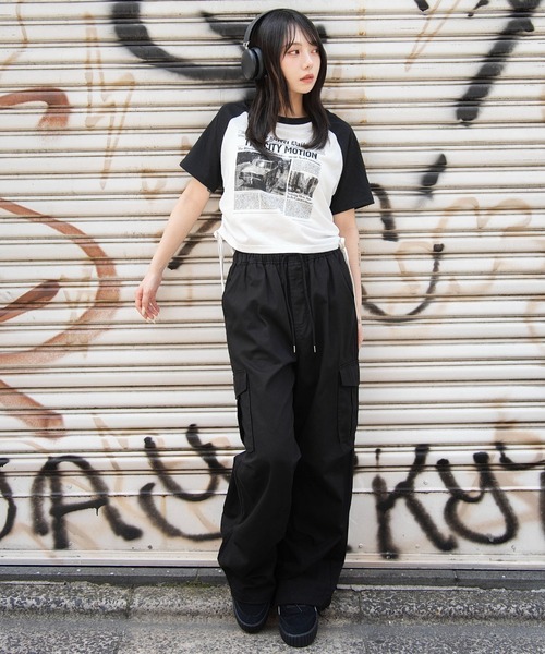WEGO（ウィゴー）の「WEGO/ツイルイージーカーゴパンツ（カーゴパンツ・レディース・カーキ/その他1/ブラック・X-SMALL/MEDIUM/SMALL）」の4枚目の写真