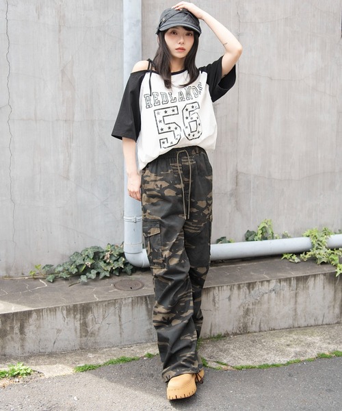 WEGO（ウィゴー）の「WEGO/ツイルイージーカーゴパンツ（カーゴパンツ・レディース・カーキ/その他1/ブラック・X-SMALL/MEDIUM/SMALL）」の6枚目の写真
