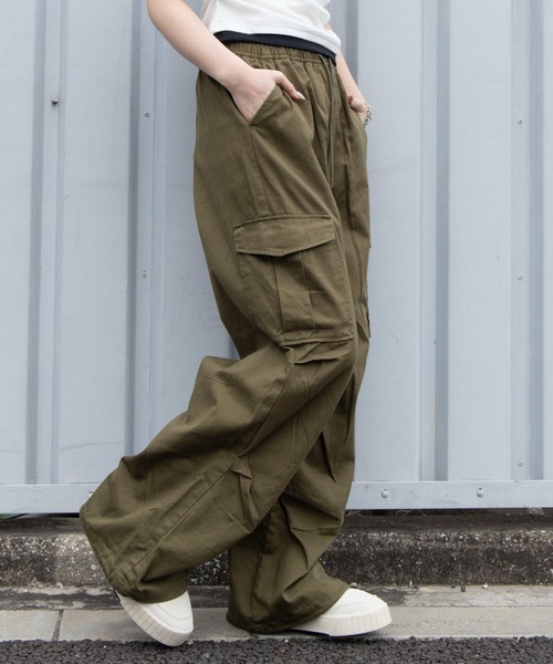 WEGO（ウィゴー）の「WEGO/ツイルイージーカーゴパンツ（カーゴパンツ・レディース・カーキ/その他1/ブラック・X-SMALL/MEDIUM/SMALL）」の12枚目の写真
