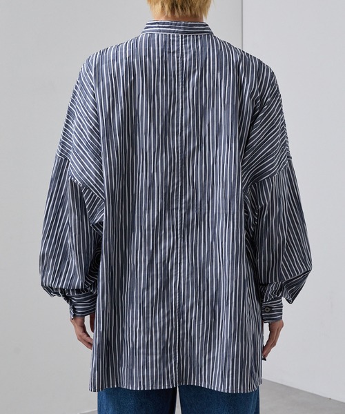SLICK（スリック）の「【SLICK/スリック】Stripe Tuck Jaquard Band Collar Dolmansleeve Shirt/タックジャガードストライプバンドカラードルマンスリーブシャツ / クラシック（シャツ/ブラウス・メンズ・ネイビー/ブラック・1/3/2）」の16枚目の写真