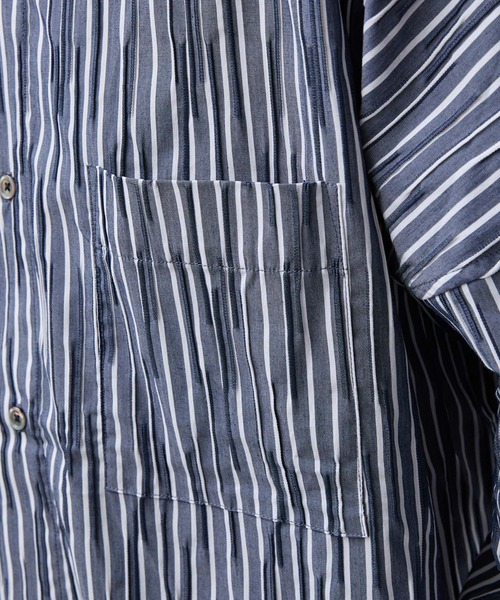 SLICK（スリック）の「【SLICK/スリック】Stripe Tuck Jaquard Band Collar Dolmansleeve Shirt/タックジャガードストライプバンドカラードルマンスリーブシャツ / クラシック（シャツ/ブラウス・メンズ・ネイビー/ブラック・1/3/2）」の18枚目の写真