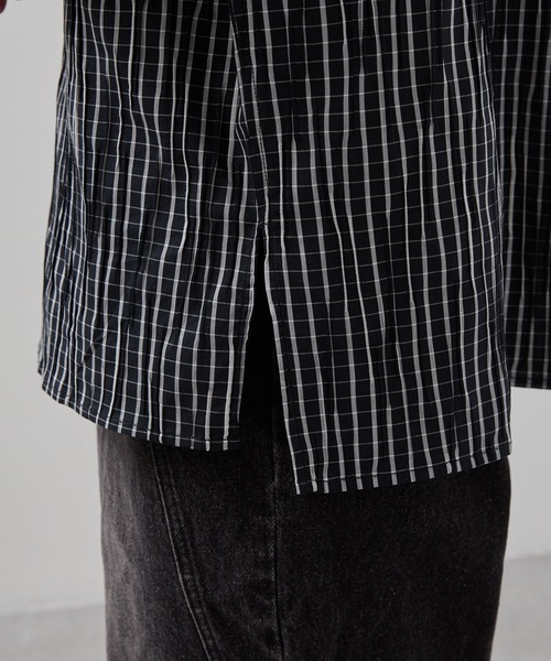 SLICK（スリック）の「【SLICK/スリック】Stripe Tuck Jaquard Band Collar Dolmansleeve Shirt/タックジャガードストライプバンドカラードルマンスリーブシャツ / クラシック（シャツ/ブラウス・メンズ・ネイビー/ブラック・1/3/2）」の9枚目の写真