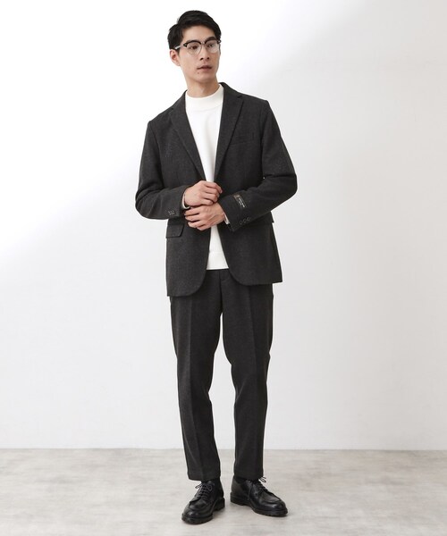 THE SHOP TK (ザ ショップ ティーケー )の「尾州ホームスパンパンツ(スーツパンツ・メンズ・ネイビー系5/チャコール・01/02/03/04)」の12枚目の写真