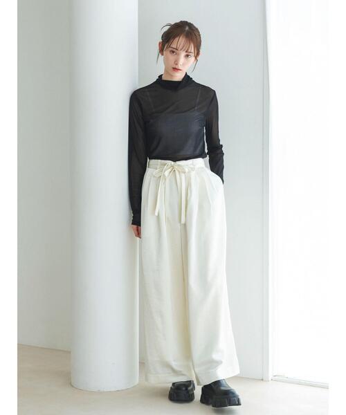 so4u(ソーフォーユー)の「サテンタックワイドパンツ(その他パンツ・レディース・キナリ/ベージュ・S/M)」の9枚目の写真