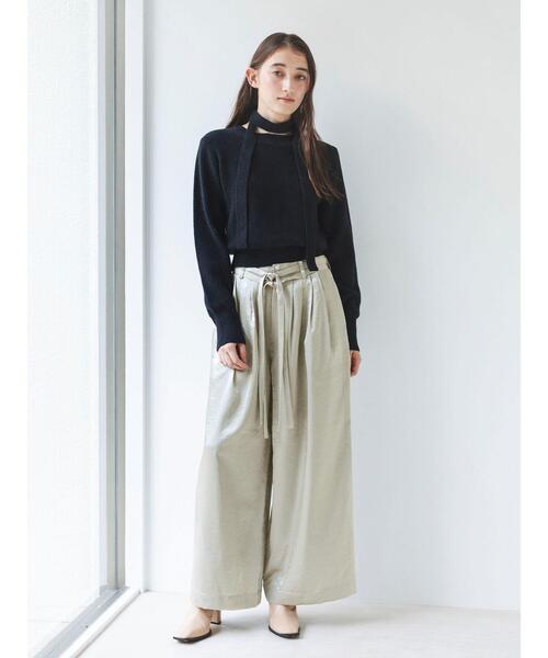 so4u(ソーフォーユー)の「サテンタックワイドパンツ(その他パンツ・レディース・キナリ/ベージュ・S/M)」の16枚目の写真