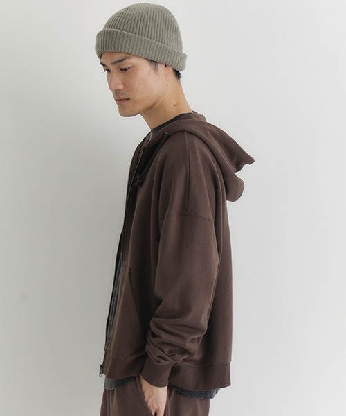 BACK NUMBER（バックナンバー）の「【BACK NUMBER】スウェットジップパーカー (ヘビーオンス/フロントジップ/ゆったり/リラックス/保温性/デイリー)（パーカー・メンズ・ブラウン/ブラック/ネイビー・M/L/XL）」の12枚目の写真