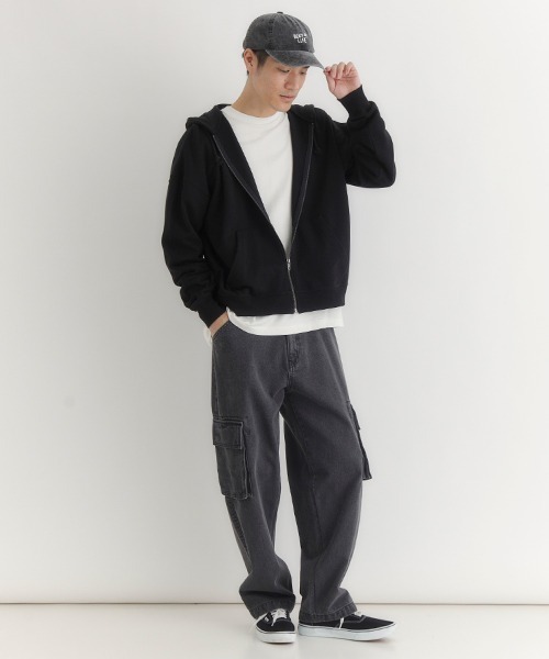 BACK NUMBER（バックナンバー）の「【BACK NUMBER】スウェットジップパーカー (ヘビーオンス/フロントジップ/ゆったり/リラックス/保温性/デイリー)（パーカー・メンズ・ブラウン/ブラック/ネイビー・M/L/XL）」の15枚目の写真