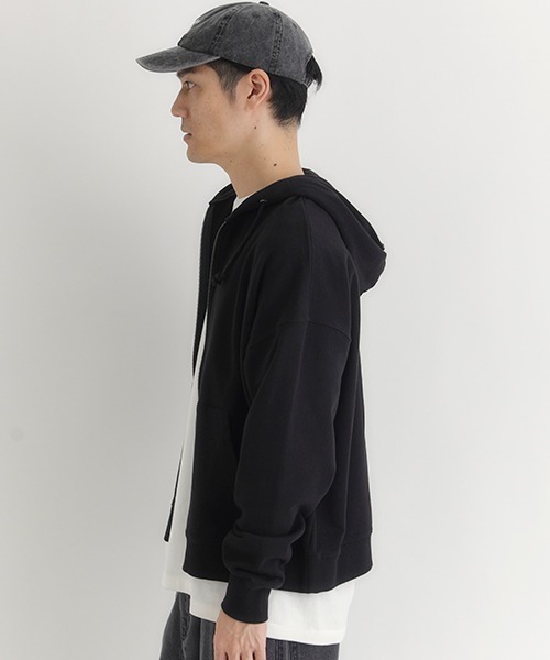 BACK NUMBER（バックナンバー）の「【BACK NUMBER】スウェットジップパーカー (ヘビーオンス/フロントジップ/ゆったり/リラックス/保温性/デイリー)（パーカー・メンズ・ブラウン/ブラック/ネイビー・M/L/XL）」の17枚目の写真