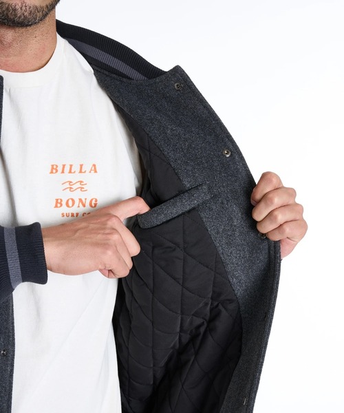 BILLABONG（ビラボン）の「BILLABONG メンズ MELTON STADIUM ジャケット 【2025年秋冬モデル】 @autumn/ビラボンスタジャン(スタジアムジャケット)（ブルゾン・メンズ・ブラック/インディゴブルー・X-LARGE/LARGE/MEDIUM/SMALL）」の8枚目の写真