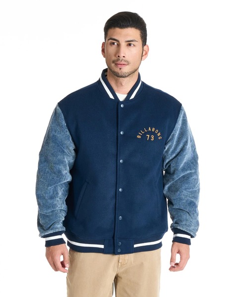 BILLABONG（ビラボン）の「BILLABONG メンズ MELTON STADIUM ジャケット 【2025年秋冬モデル】 @autumn/ビラボンスタジャン(スタジアムジャケット)（ブルゾン・メンズ・ブラック/インディゴブルー・X-LARGE/LARGE/MEDIUM/SMALL）」の3枚目の写真