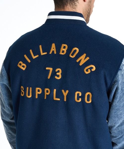 BILLABONG（ビラボン）の「BILLABONG メンズ MELTON STADIUM ジャケット 【2025年秋冬モデル】 @autumn/ビラボンスタジャン(スタジアムジャケット)（ブルゾン・メンズ・ブラック/インディゴブルー・X-LARGE/LARGE/MEDIUM/SMALL）」の4枚目の写真