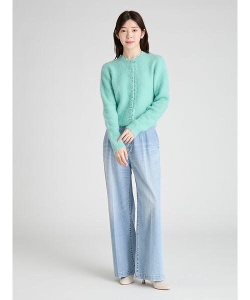 CELFORD レーストリミングニットカーディガン レーストリミングニットカーディガン（カーディガン/ボレロ）｜CELFORD