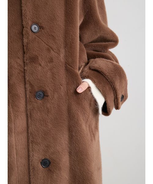 PASSIONE⭐︎ローブ⭐︎フード付きフェイクファーロングコート 新品26400円 セール】フェイクファーロングフードコート（その他アウター