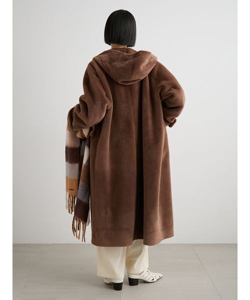 セール】フェイクファーロングフードコート（その他アウター